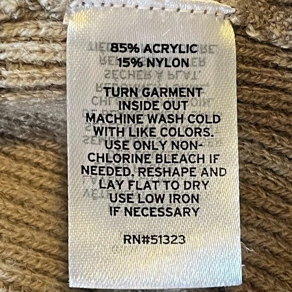 Halogen Striped Pullover Sweater Academia Prep Grandma Core Cozy Boho L - Picture 4 of 4